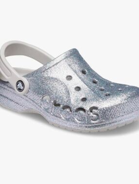 Like New Kids Crocs C10 Silver Sparkle